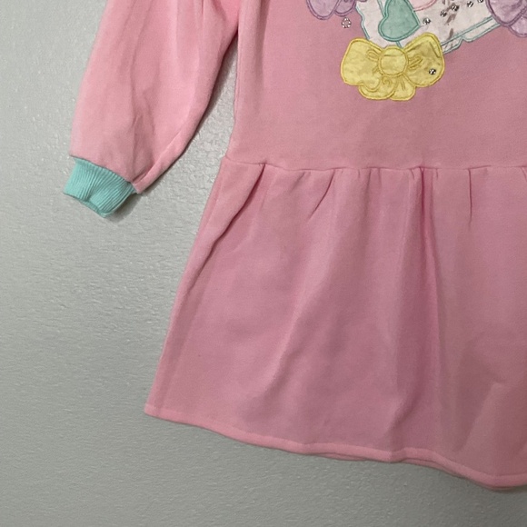 Bon  Jour Sweatshirt Kids Girls Pink Jewellery Box Sweater Dress Size 6X - Picture 6 of 9